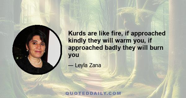 Kurds are like fire, if approached kindly they will warm you, if approached badly they will burn you