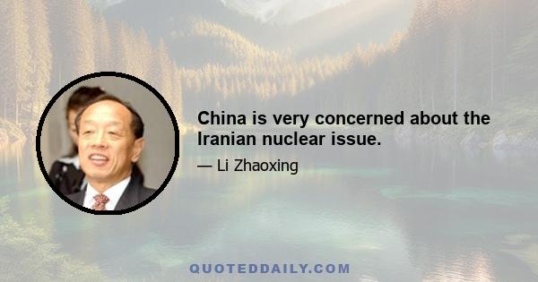 China is very concerned about the Iranian nuclear issue.