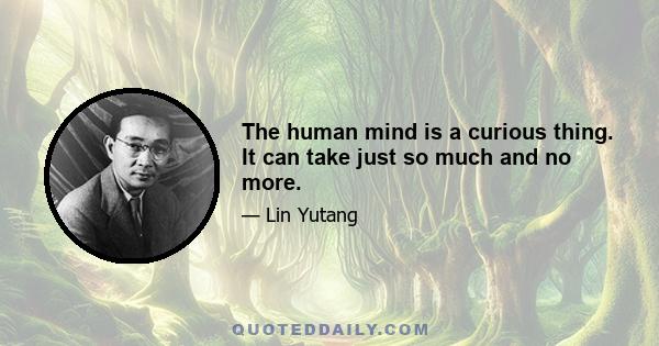 The human mind is a curious thing. It can take just so much and no more.