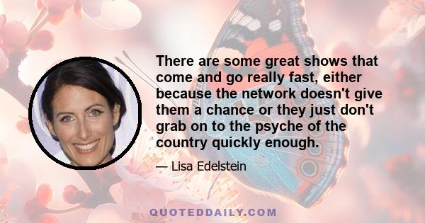 There are some great shows that come and go really fast, either because the network doesn't give them a chance or they just don't grab on to the psyche of the country quickly enough.