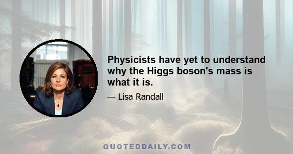 Physicists have yet to understand why the Higgs boson's mass is what it is.