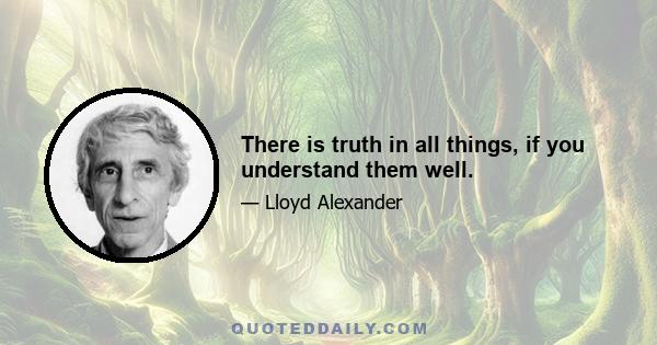 There is truth in all things, if you understand them well.