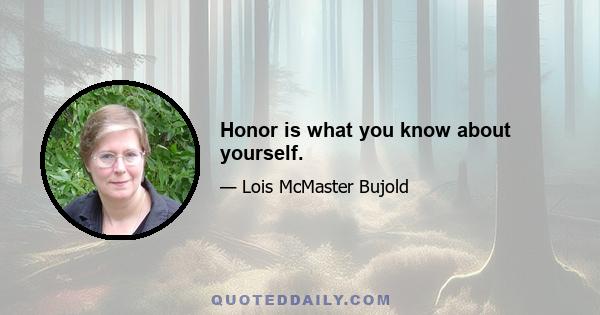 Honor is what you know about yourself.