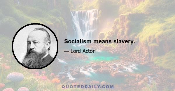 Socialism means slavery.