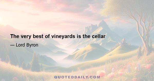 The very best of vineyards is the cellar