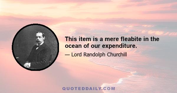 This item is a mere fleabite in the ocean of our expenditure.