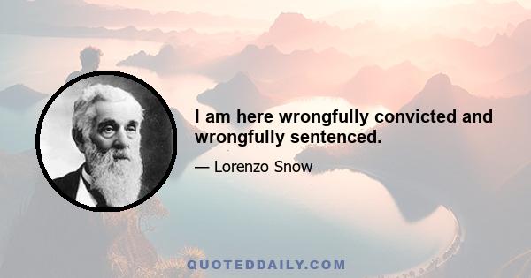 I am here wrongfully convicted and wrongfully sentenced.