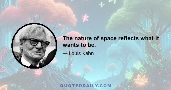 The nature of space reflects what it wants to be.