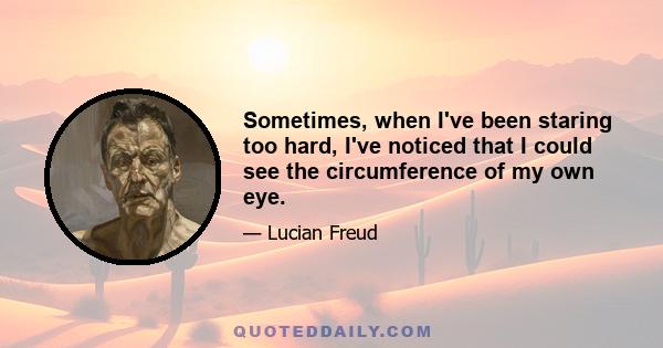Sometimes, when I've been staring too hard, I've noticed that I could see the circumference of my own eye.