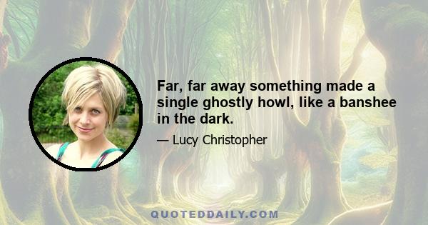 Far, far away something made a single ghostly howl, like a banshee in the dark.