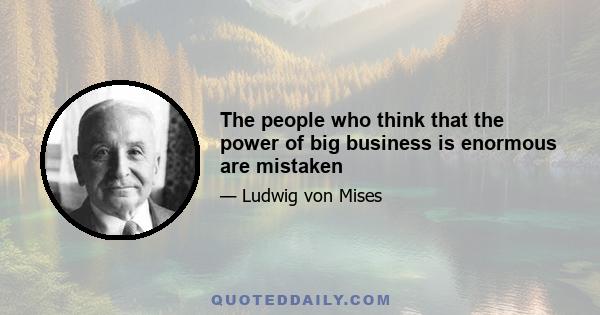 The people who think that the power of big business is enormous are mistaken