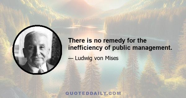 There is no remedy for the inefficiency of public management.