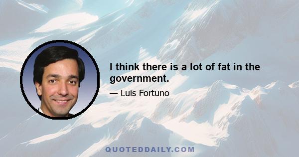 I think there is a lot of fat in the government.