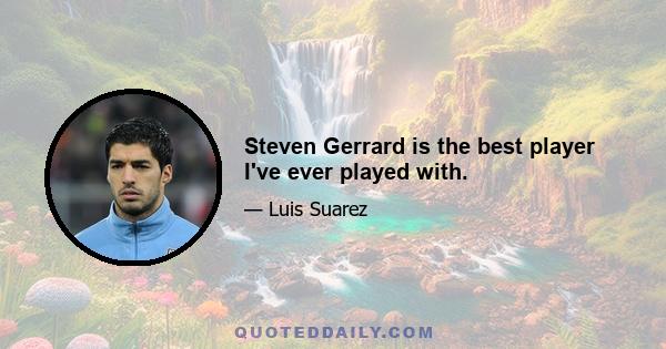 Steven Gerrard is the best player I've ever played with.