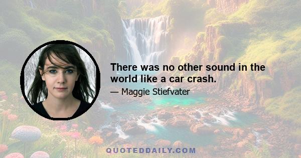 There was no other sound in the world like a car crash.