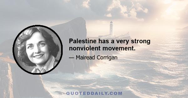 Palestine has a very strong nonviolent movement.