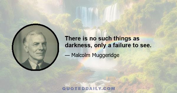 There is no such things as darkness, only a failure to see.