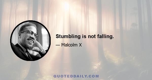 Stumbling is not falling.