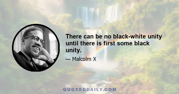 There can be no black-white unity until there is first some black unity.