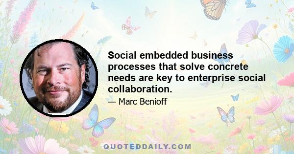 Social embedded business processes that solve concrete needs are key to enterprise social collaboration.