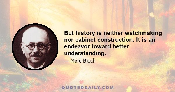 But history is neither watchmaking nor cabinet construction. It is an endeavor toward better understanding.