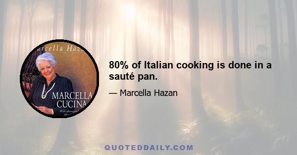 80% of Italian cooking is done in a sauté pan.