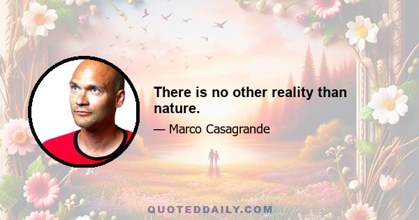 There is no other reality than nature.