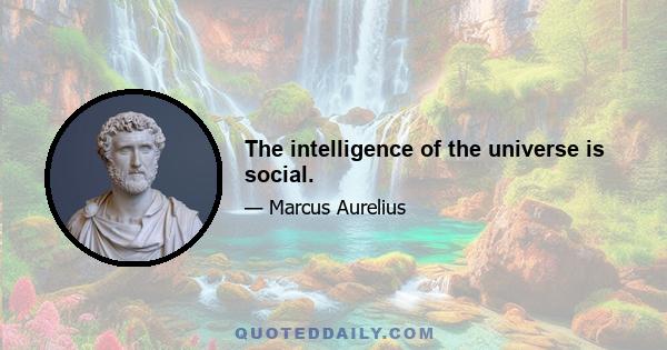 The intelligence of the universe is social.