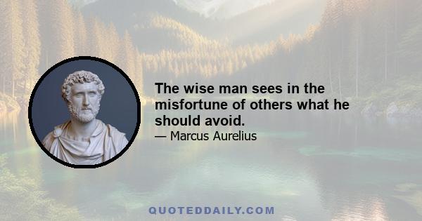 The wise man sees in the misfortune of others what he should avoid.