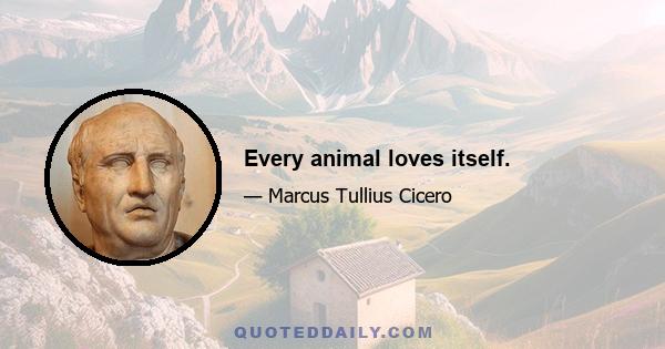 Every animal loves itself.