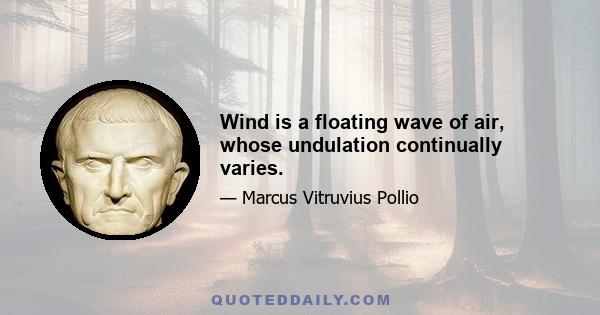 Wind is a floating wave of air, whose undulation continually varies.