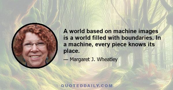 A world based on machine images is a world filled with boundaries. In a machine, every piece knows its place.