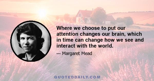 Where we choose to put our attention changes our brain, which in time can change how we see and interact with the world.