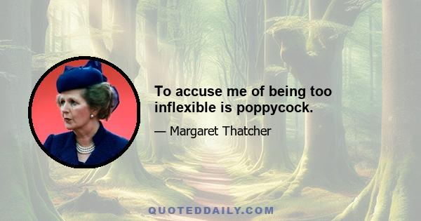 To accuse me of being too inflexible is poppycock.