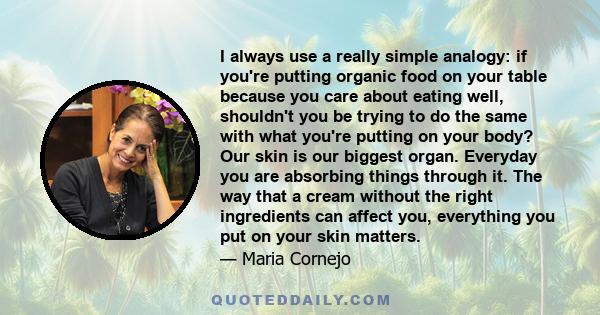 I always use a really simple analogy: if you're putting organic food on your table because you care about eating well, shouldn't you be trying to do the same with what you're putting on your body? Our skin is our