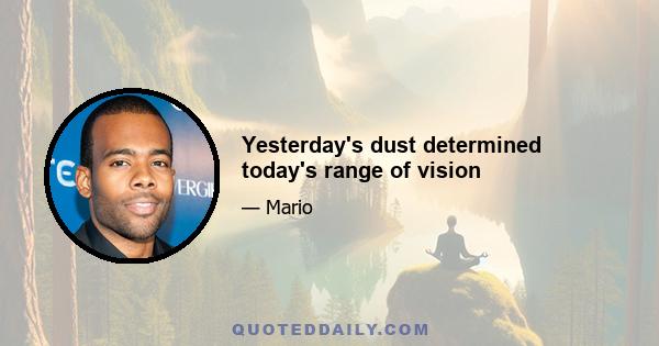 Yesterday's dust determined today's range of vision