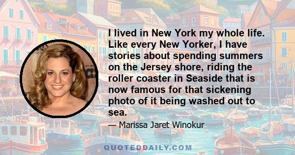 I lived in New York my whole life. Like every New Yorker, I have stories about spending summers on the Jersey shore, riding the roller coaster in Seaside that is now famous for that sickening photo of it being washed