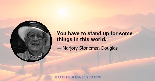 You have to stand up for some things in this world.