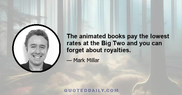 The animated books pay the lowest rates at the Big Two and you can forget about royalties.