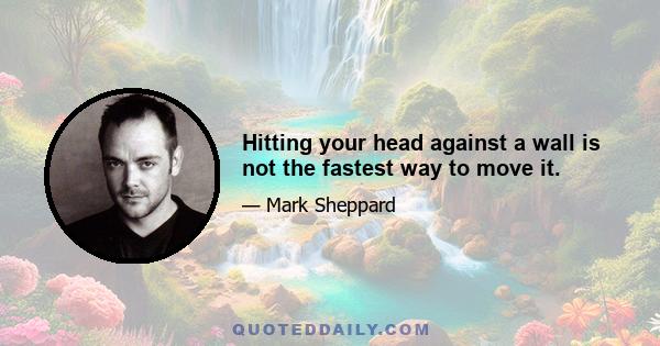 Hitting your head against a wall is not the fastest way to move it.