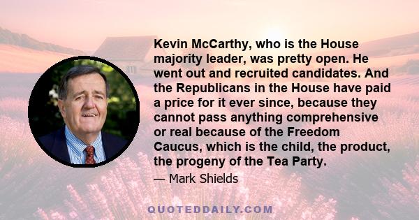 Kevin McCarthy, who is the House majority leader, was pretty open. He went out and recruited candidates. And the Republicans in the House have paid a price for it ever since, because they cannot pass anything