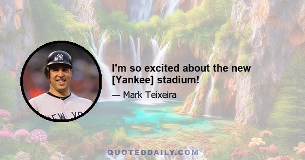 I'm so excited about the new [Yankee] stadium!