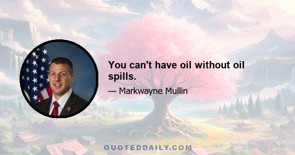 You can't have oil without oil spills.