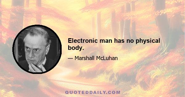 Electronic man has no physical body.