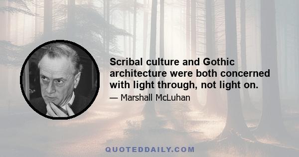 Scribal culture and Gothic architecture were both concerned with light through, not light on.