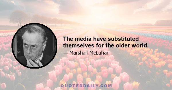 The media have substituted themselves for the older world.