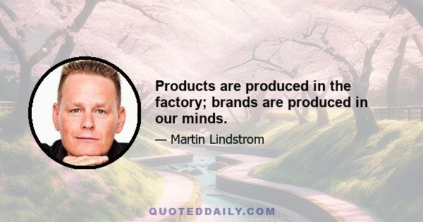 Products are produced in the factory; brands are produced in our minds.