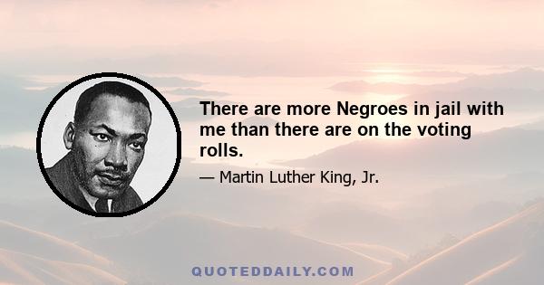 There are more Negroes in jail with me than there are on the voting rolls.