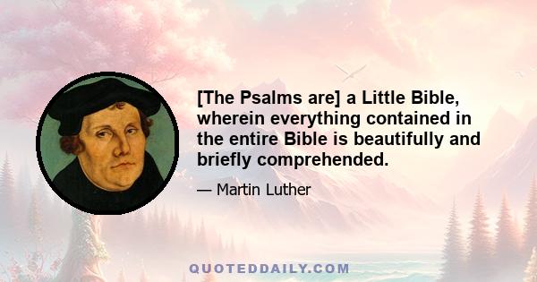 [The Psalms are] a Little Bible, wherein everything contained in the entire Bible is beautifully and briefly comprehended.