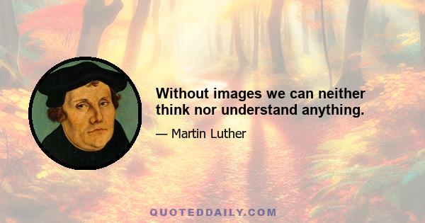 Without images we can neither think nor understand anything.